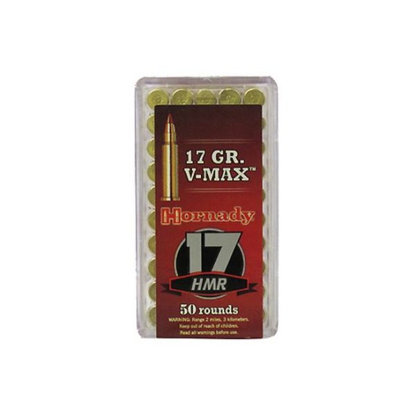Drive a tack at 200 yards with Hornady Hunting, 17HMR, 17 Grain, V-Max ammo. Featuring Hornady`s polymer tip porjectile this rimfire provides explosive performance.